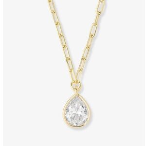 NWT Melinda Maria Drop of Perfection Gold/White Diamondettes